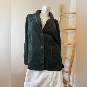 POETRY DOUBLE BREASTED Green Corduroy Jacket Size 14